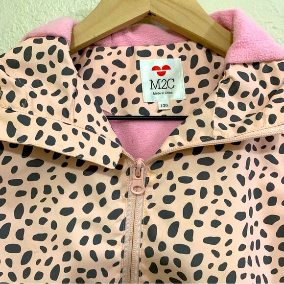 M2C Coat girls size 4/5 pink gray animal print rain windbreaker jacket. - Picture 5 of 16